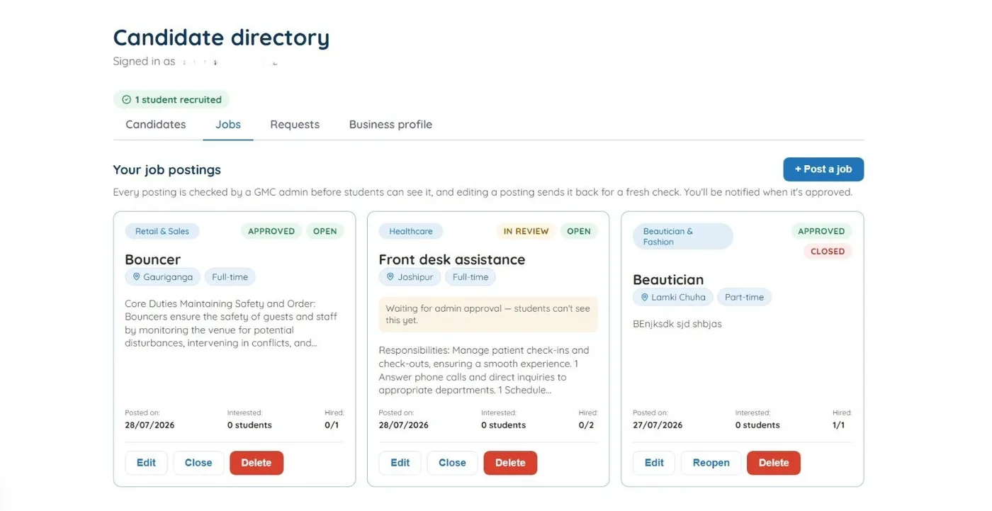 Employer directory