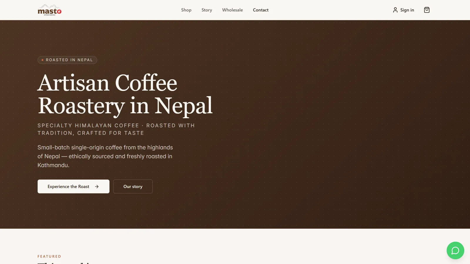 Masto Roastery banner