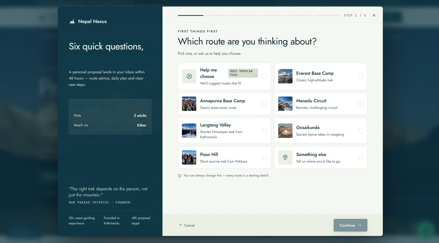 Lead brief modal